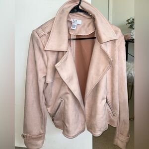 Magaschoni Blush Pink Faux Suede Women's Jacket